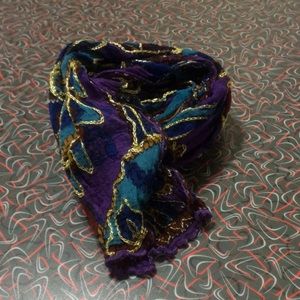Chiffon scarf — purple multi gold